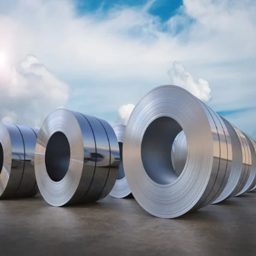 Industrial steel coils used in manufacturing sector